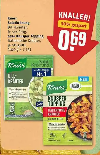 REWE Knorr Salatkrönung Oder Knusper Topping Angebot