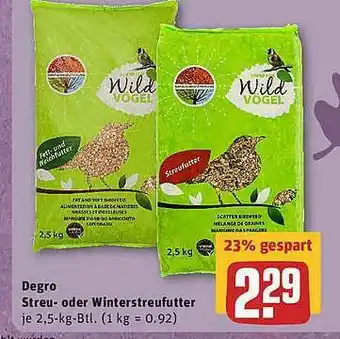 REWE Degro Streu- Oder Winterstreufutter Angebot