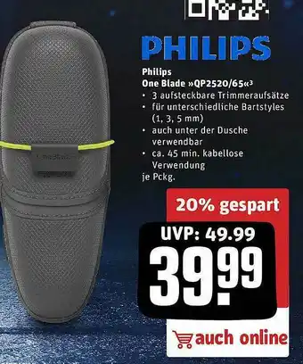 REWE Philips One Blade Qb2520-65 Angebot