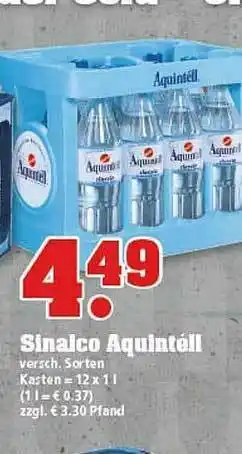 trinkgut Sinalco Aquintéll Angebot