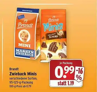 Wasgau Brandt Zwieback Minis Angebot