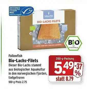 Wasgau Followfish Bio-lachs-filets Angebot