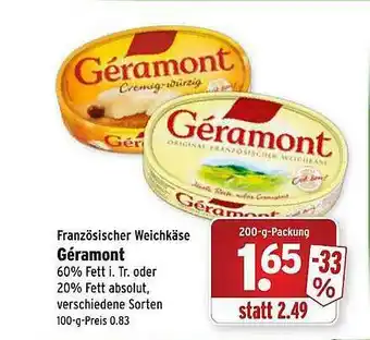 Wasgau Französischer Weichkäse Géramont Angebot