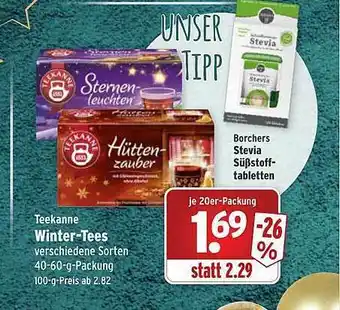 Wasgau Teekanne Winter-tees Angebot