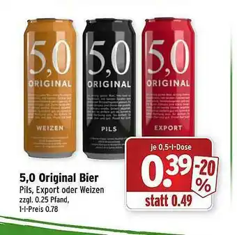 Wasgau 5.0 Original Bier Angebot