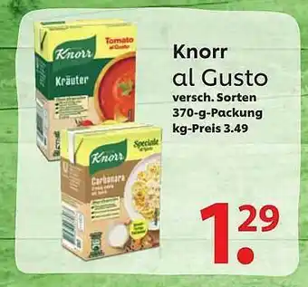 Wasgau Knorr Al Gusto Angebot