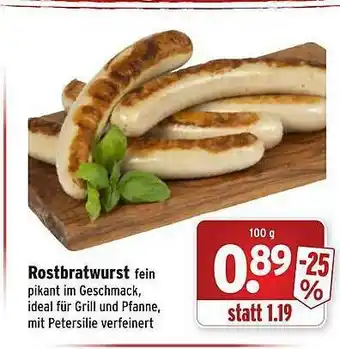 Wasgau Rostbratwurst Angebot