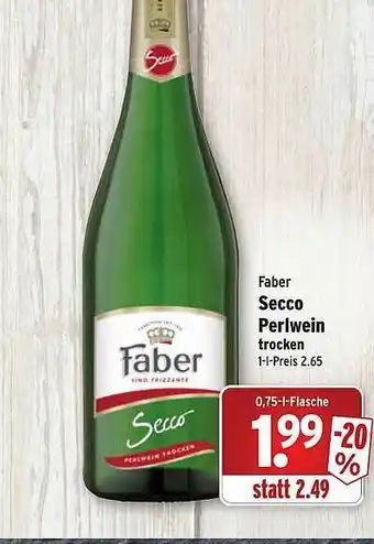 Wasgau Faber Secco Perlwein Angebot