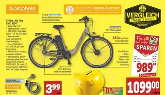 Marktkauf E-bike „alu-city Emc 3300” Spiralschloss Prophete Angebot