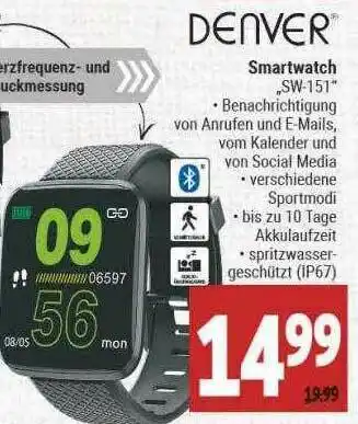 Marktkauf Denver Smartwatch „sw-151” Angebot