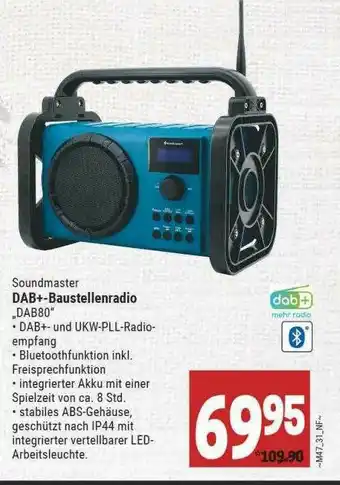 Marktkauf Soundmaster Dab+ Baustellenradio „dab80” Angebot