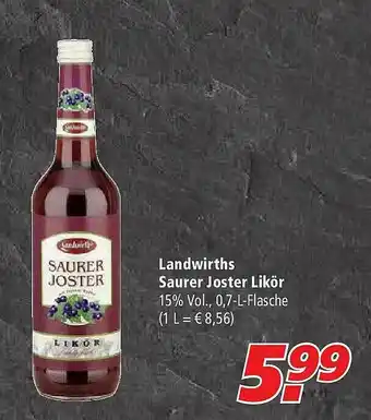 Marktkauf Landwirths Saurer Joster Likör Angebot