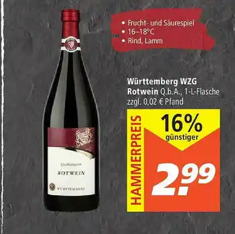 Marktkauf Württemberg Wzg Rotwein Angebot