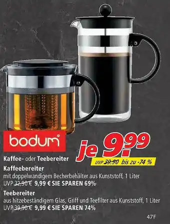 Marktkauf Bodum Kaffee- Oder Teebereiter Angebot