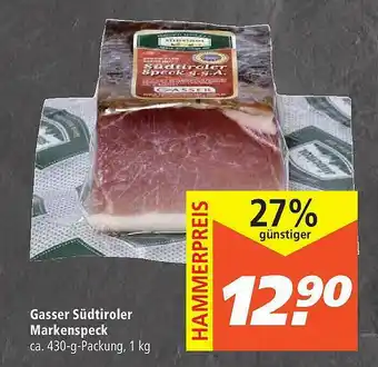 Marktkauf Gasser Südtiroler Markenspeck Angebot