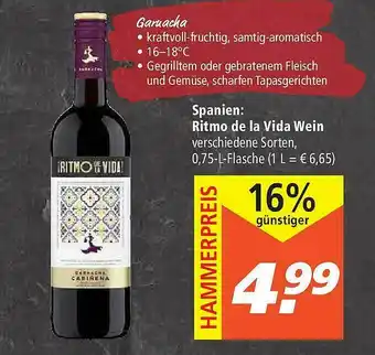 Marktkauf Spanin: Ritmo De La Vida Wein Angebot