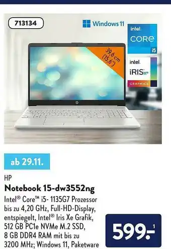 Aldi Nord Hp Notebook 15-dw3552ng Angebot