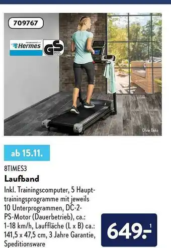 Aldi Nord 8times3 Laufband Angebot