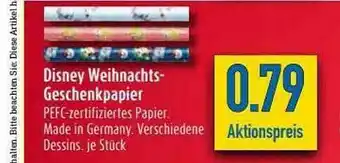 diska Disney Weihnachts Geschenkpapier Angebot