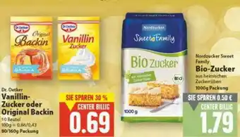 E-Center Dr Oetker Vanillin-zucker Oder Original Backin Oder Nordzucker Sweet Family Bio-zucker Angebot