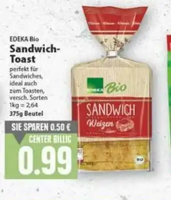 E-Center Edeka Bio Sandwich-toast Angebot