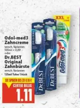 E-Center Odol-med3 Zahncreme Oder Dr Best Original Zahnbürste Angebot