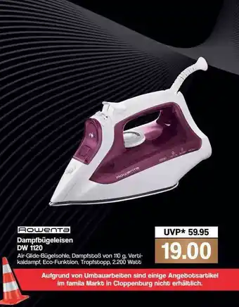 Famila Nord Ost Rowenta Dampfbügeleisen Dw 1120 Angebot