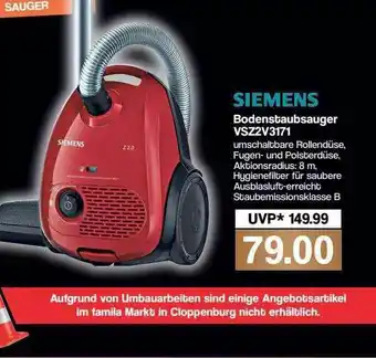 Famila Nord Ost Siemens Bodenstaubsauger Vsz2v3171 Angebot