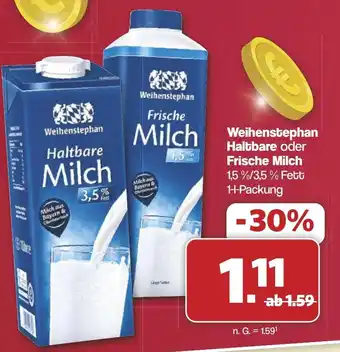 Famila Nord West Weihenstephan Haltbare oder Frische Milch Angebot