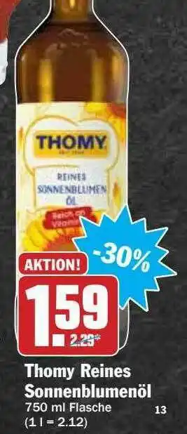 Hit Thomy Reines Sonnenblumenöl Angebot