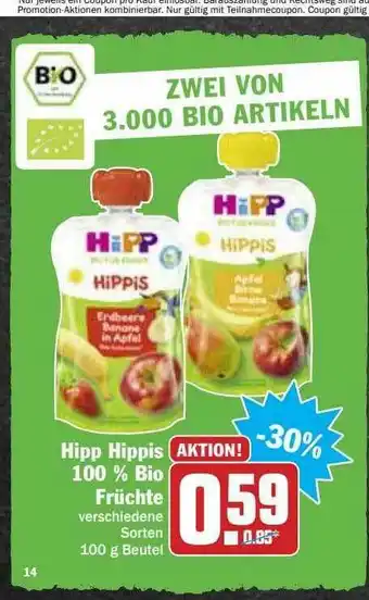 Hit Hipp Hippis 100% Bio Früchte Angebot