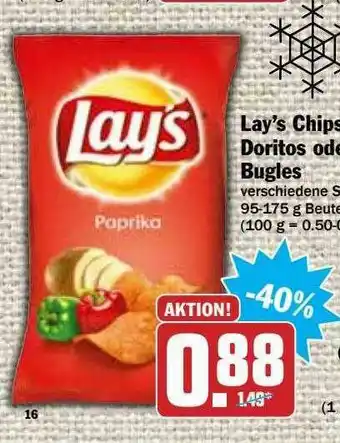 Hit Lay's Chips Doritos Oder Bugles Angebot