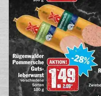 Hit Rügenwalder Mühle Pommersche Gutsleberwurst Angebot