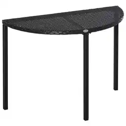 Netto Marken-Discount Outsunny Rattan Balkontisch halbrund schwarz 100 x 50 x 74 cm (LxBxH) Angebot