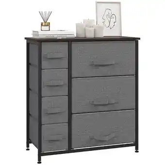 Netto Marken-Discount HOMCOM Kommode mit 7 faltbaren Stoffschubladen grau 63,5 x 30 x 71 cm (BxTxH) Angebot