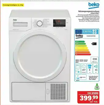 Marktkauf Beko Wärmepumpentrockner „ds8433pao” Angebot