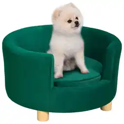 Netto Marken-Discount PawHut Hundesofa mit kuschligem Stoffbezug grün 65 x 64 x 37 cm (BxTxH) Angebot