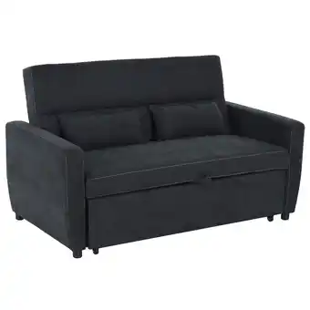 Netto Marken-Discount HOMCOM Schlafsofa als ausklappbarer 2-Sitzer dunkelgrau 148 x 82 x 89 cm (BxTxH) Angebot