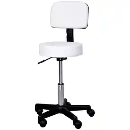 Netto Marken-Discount HOMCOM Rollhocker mit Lehne weiß 35 x (77-89) cm (ØxH) Angebot