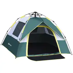 Netto Marken-Discount Outsunny Campingzelt für 3-4 Personen olivegrün 205 x 195 x 135 cm (LxBxH) Angebot