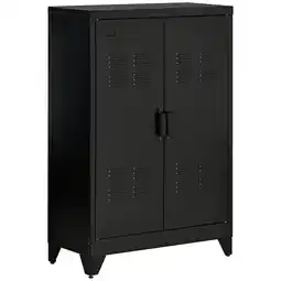 Netto Marken-Discount HOMCOM Schrank mit industriellem Design schwarz 75B x 33T x 110H cm Angebot