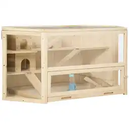 Netto Marken-Discount PawHut Kleintierkäfig mit PS-Plexiglas natur 115L x 60B x 55H cm Angebot