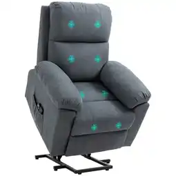 Netto Marken-Discount HOMCOM Relaxsessel mit Aufstehhilfenfunktion und 8 Massagemotoren grau 89L x 99B x 103H cm Angebot