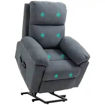 Netto Marken-Discount HOMCOM Relaxsessel mit Aufstehhilfenfunktion und 8 Massagemotoren grau 89L x 99B x 103H cm Angebot