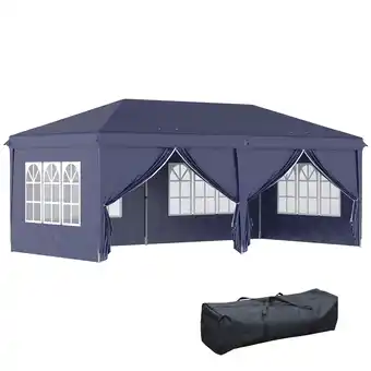 Netto Marken-Discount Outsunny Pavillon mit Seitenwänden blau 585L x 295B x 270H cm Angebot