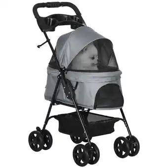 Netto Marken-Discount PawHut Hundewagen mit Becherhalter grau 67L x 45B x 96H cm Angebot