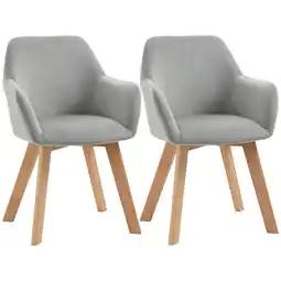 Netto Marken-Discount HOMCOM Esszimmerstuhl 2er Set mit Armlehnen grau 54L x 57B x 80H cm Angebot