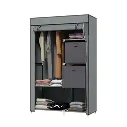 Netto Marken-Discount HOMCOM Stoffschrank mit 2 Stoffschubladen grau 102L x 42,5B x 162,5H cm Angebot