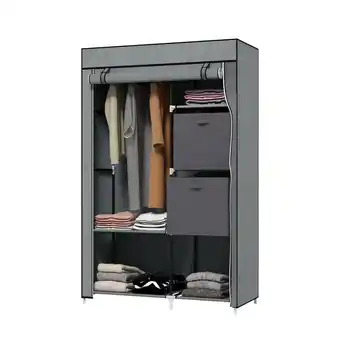 Netto Marken-Discount HOMCOM Stoffschrank mit 2 Stoffschubladen grau 102L x 42,5B x 162,5H cm Angebot