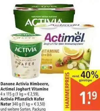 Marktkauf Danone Activia Himbeere, Actimel Joghurt Vitamine, Activia Pflanzlich Hafer Natur Angebot